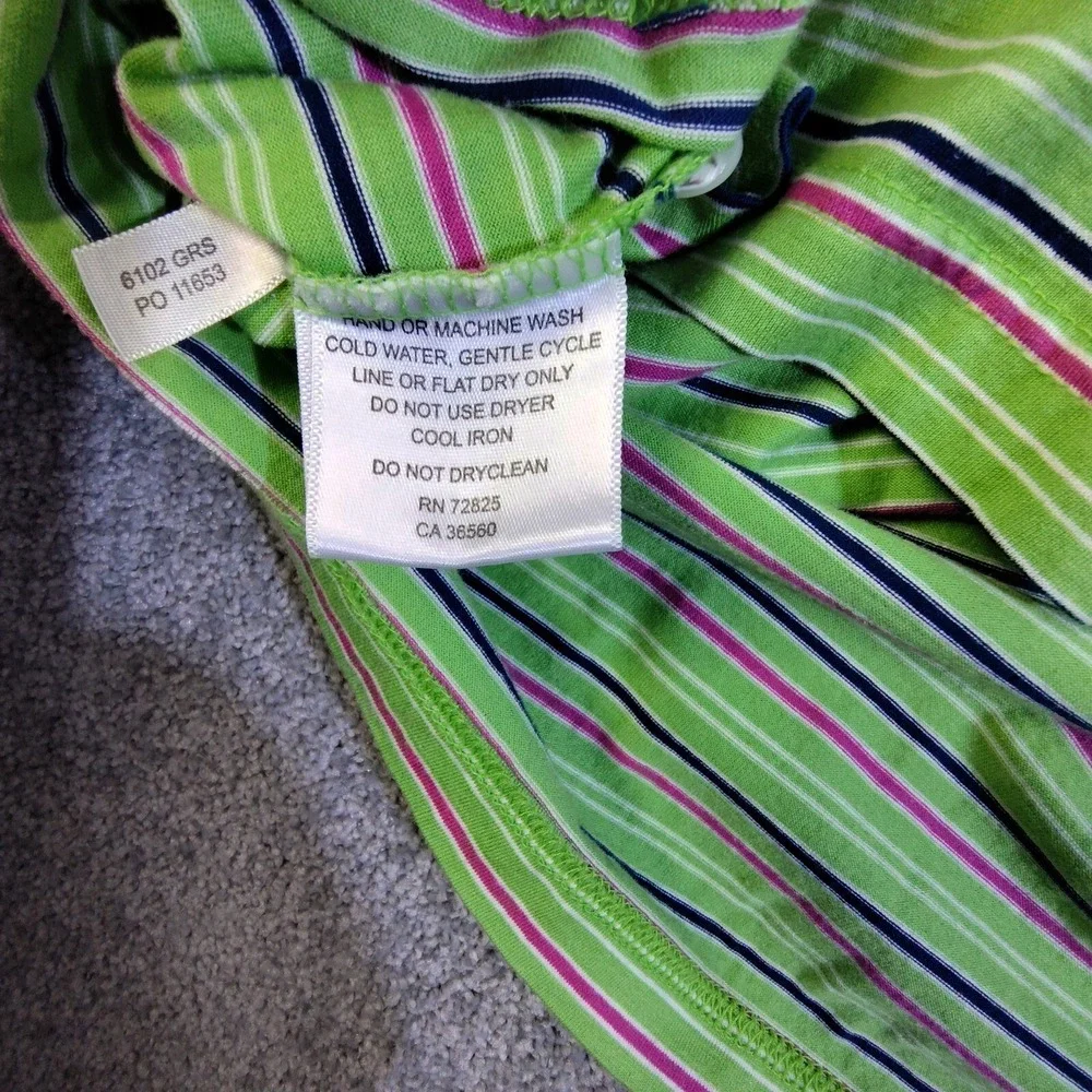 Carnoustie Performance Golf Polo Mens Medium Striped Green Short Sleeve Shirt